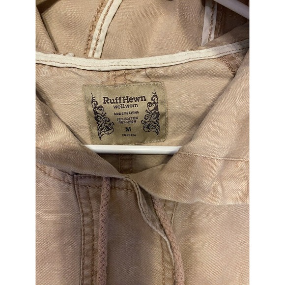 Ruff Hewn Woman’s jacket cargo Pockets Dusty Pink Canvas Button Up Coat Sz M - Picture 3 of 7